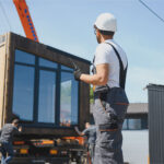 Five-step SBA 8(a) sole-source award timeline for a federal modular construction project